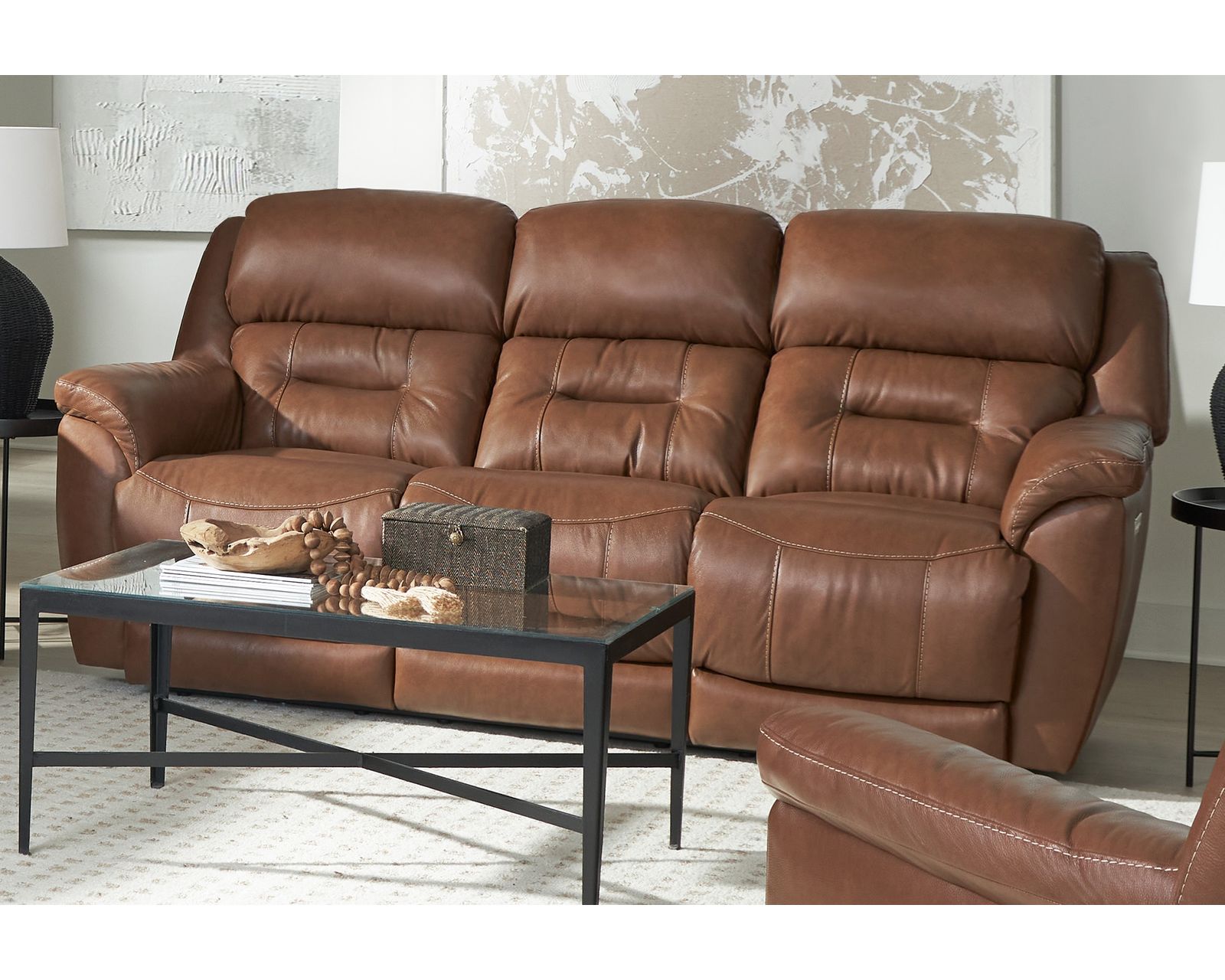 Contender 79" Leather Triple Power Console Reclining Loveseat (In stock) - Contender 90" Zero Gravity Power Reclining Sofa