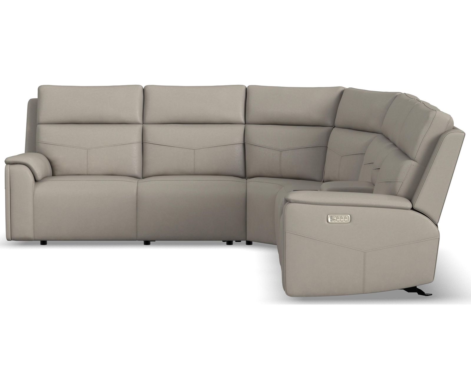 Vernon 1592 Triple Power Reclining Sectional with Heat and Massage (2 colors) 386-01 - In stock - Layout B: Six Piece Reclining Sectional 111" x 124" (2 recliners)