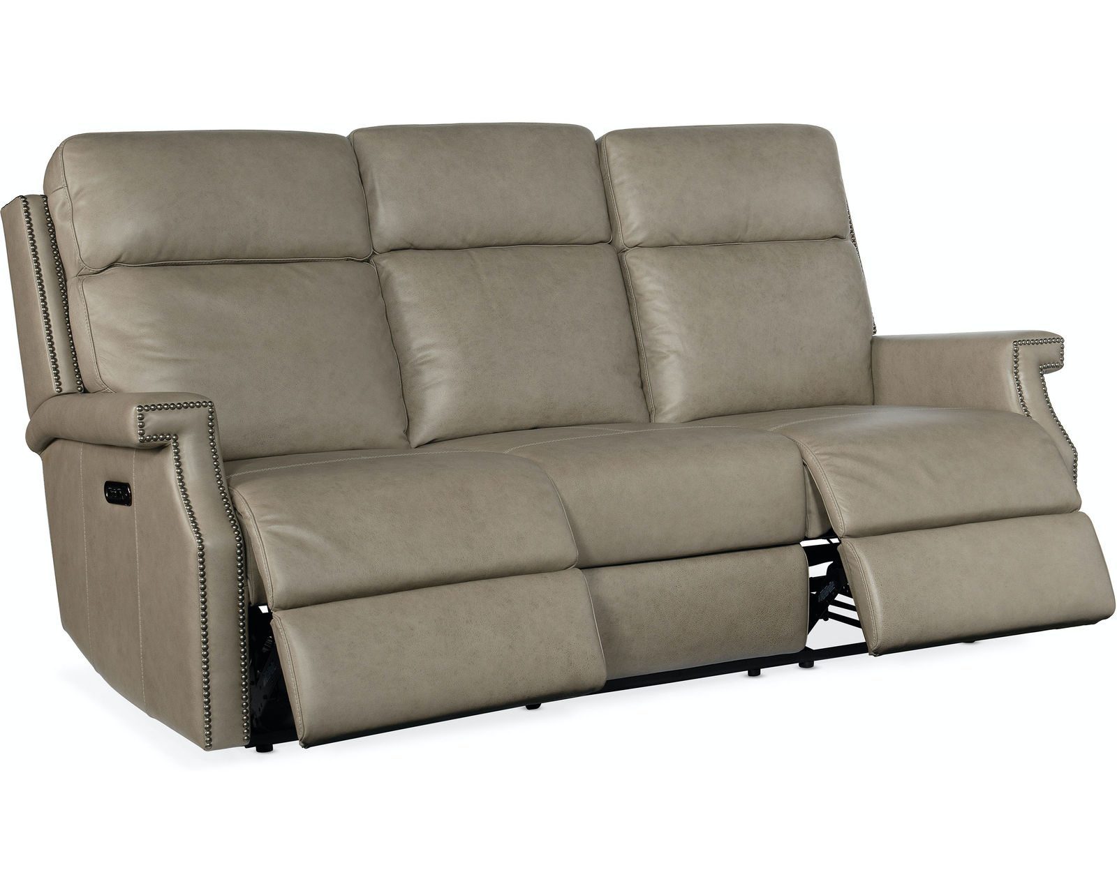 Vaughn Zero Gravity Sofa with Power Headrest (Stone Leather) Zero Gravity - In stock - Includes 2 power headrests and power recliners