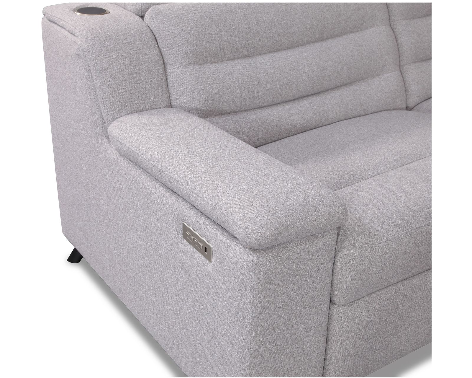 Lotus 44012 Reclining Sectional (+200 colors) - Features in arm open storage with table