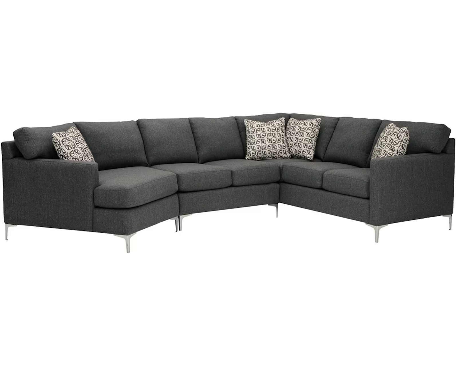 M9 Sleeper Sectional (100+ Performance fabrics) Make it yours - Sleeper Sectional Layout H:  Shown with track arm, box back cushions and metal legs