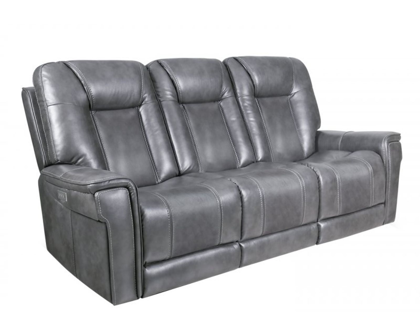  Sanibel 88" Sofa w/Power Recline, Power Head Rests & Power Lumbar (Lay Flat) Dove Leather (In stock) - Also available in leather color Storm