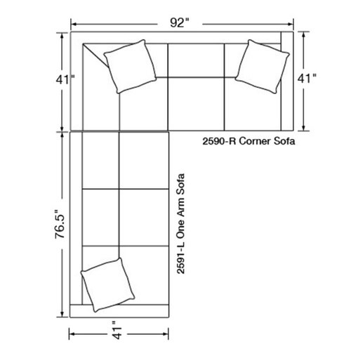 Two Piece Sectional (117.5" x 92")