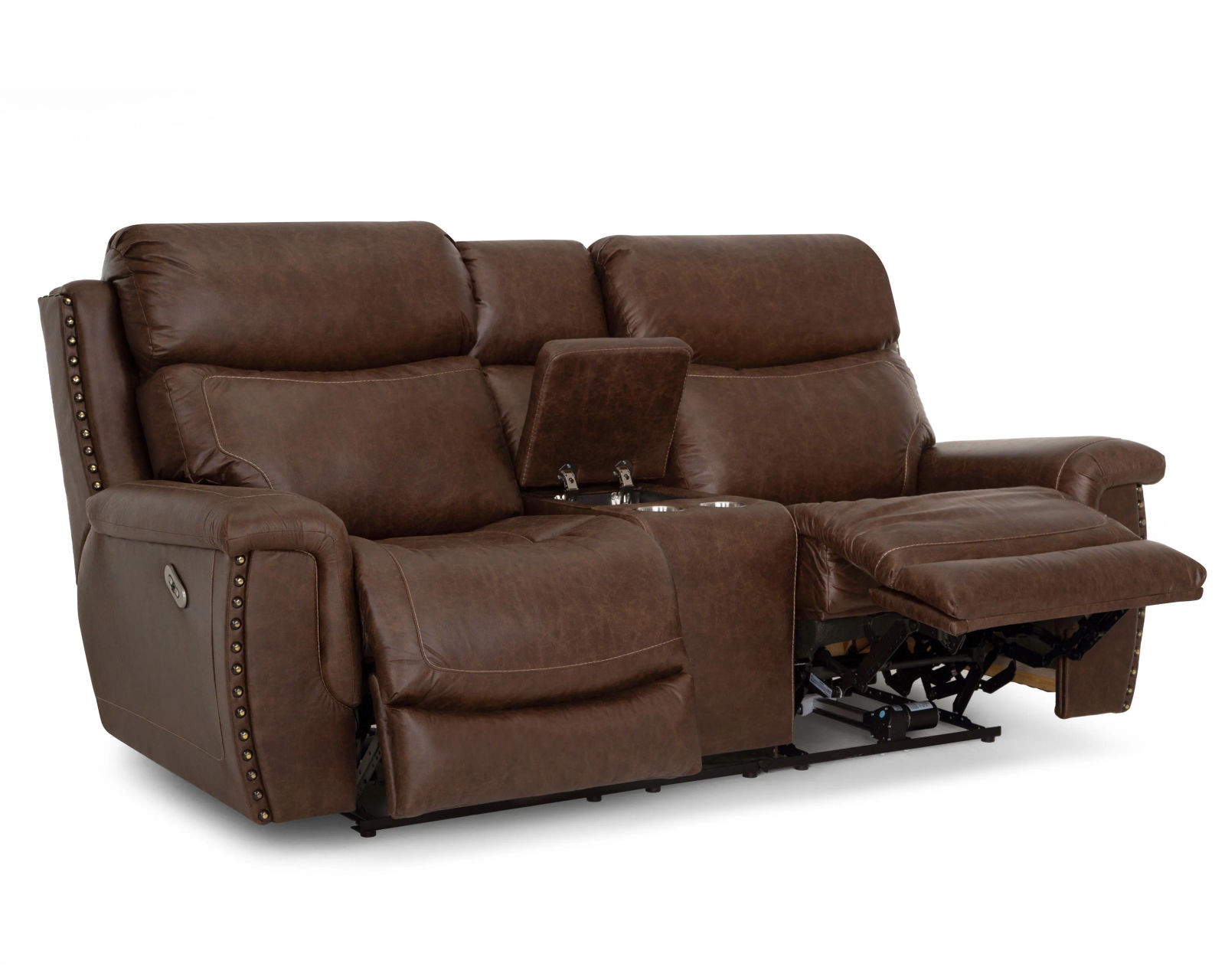 Brixton 648 Rocker Recliner (Brown Faux leather like fabric) - Take an Extra 25% Off the Brixton Reclining Console Loveseat