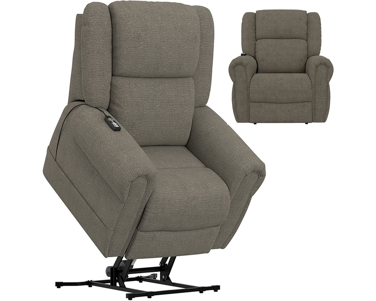 Paradise Power Lift Lay Flat Recliner with Power Headrest, Lumbar, CR3 Therapeutic Heat & Massage & Nanobionic Fabric Advanced Wellness (2 colors)