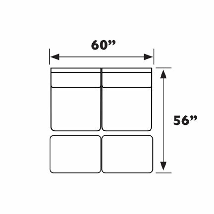 Layout B: Four Piece Sectional 60" Wide