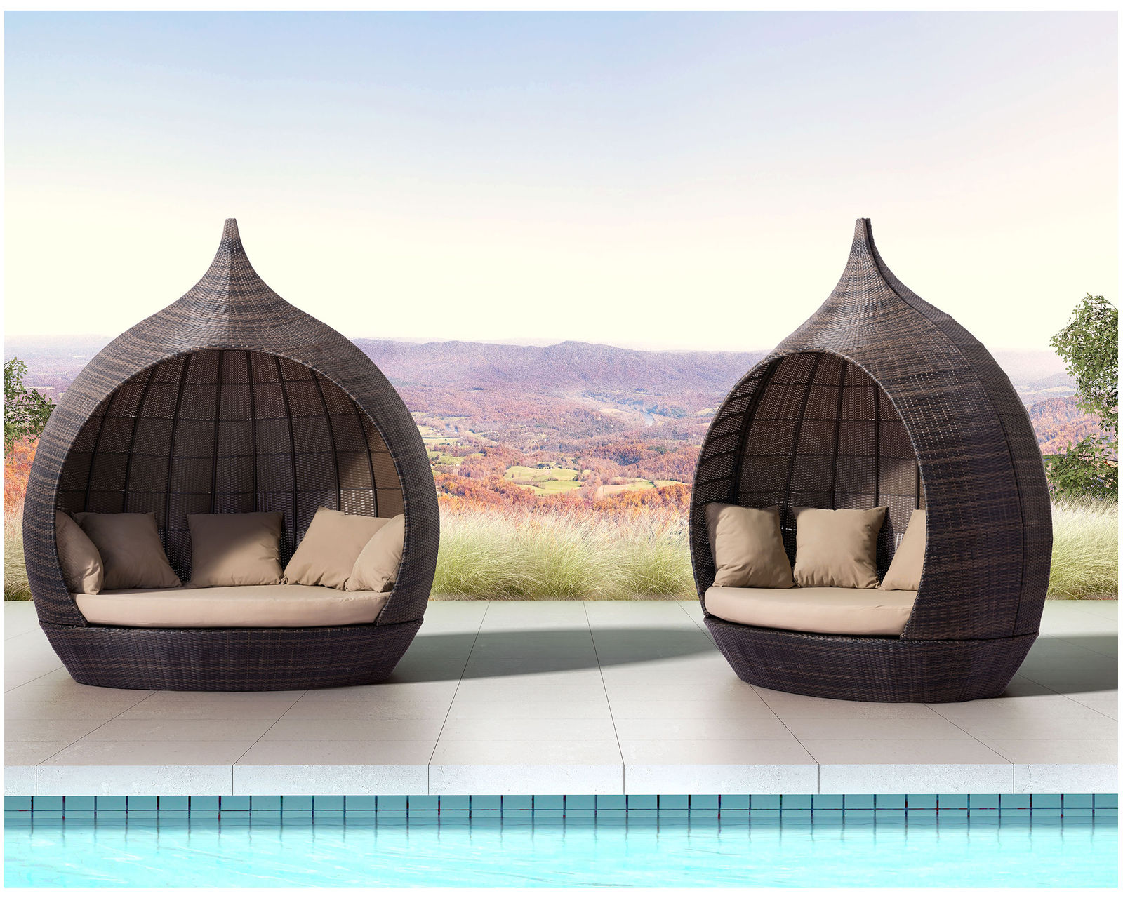 Martinique Beach Daybed Brn & Beige