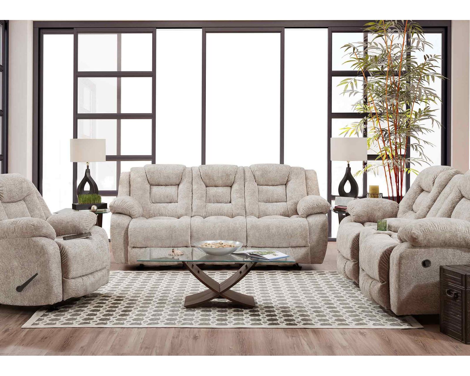 Hayworth 95" Reclining Sofa Ash (Luxury Comfort Without the Price)