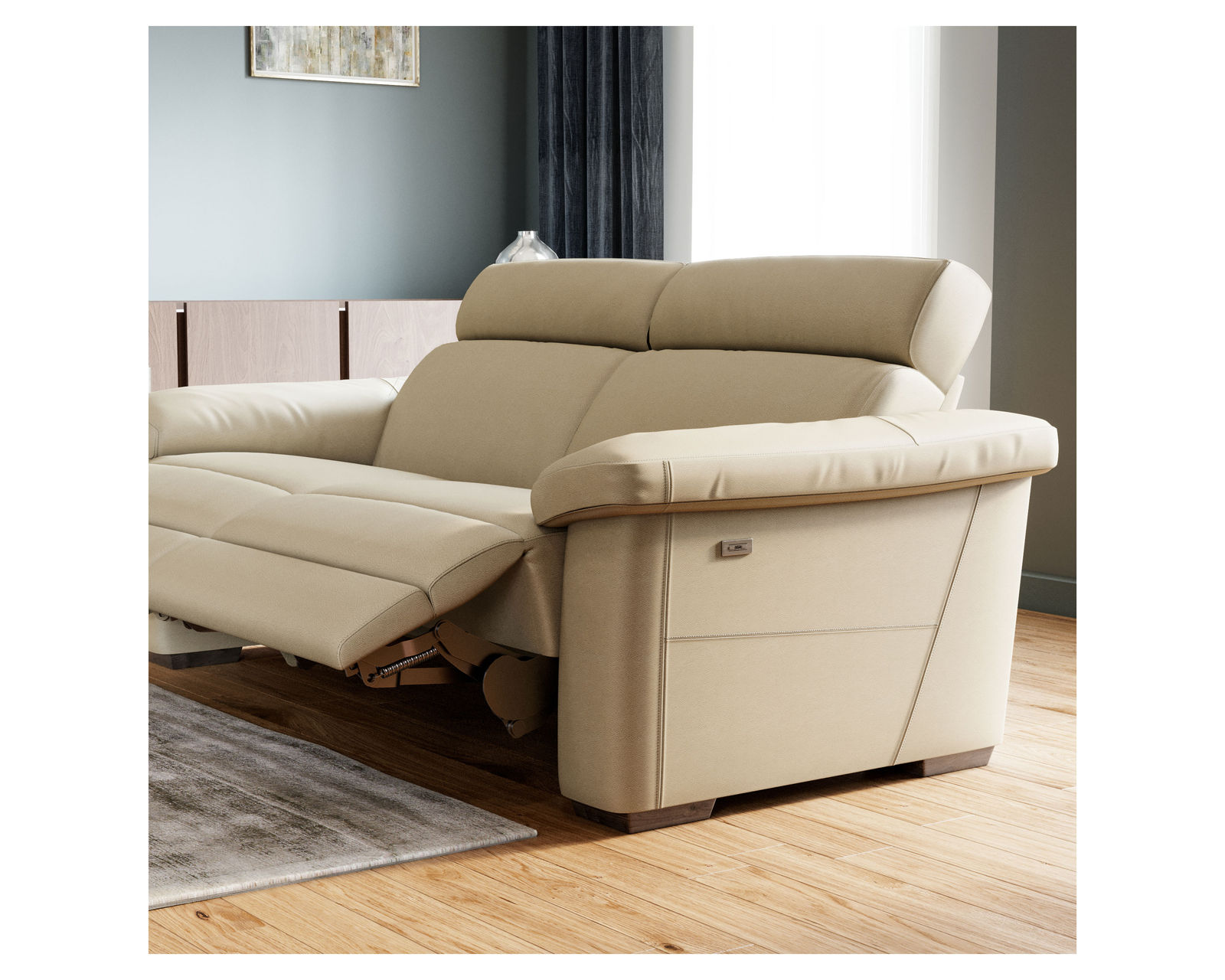 Estremo C126 Power Headrest Power Reclining Sofa 77" or 88" (+50 leathers) - Head to toe comfort