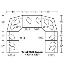 Layout K: Eight Piece Sectional 172" x 123" x 172"