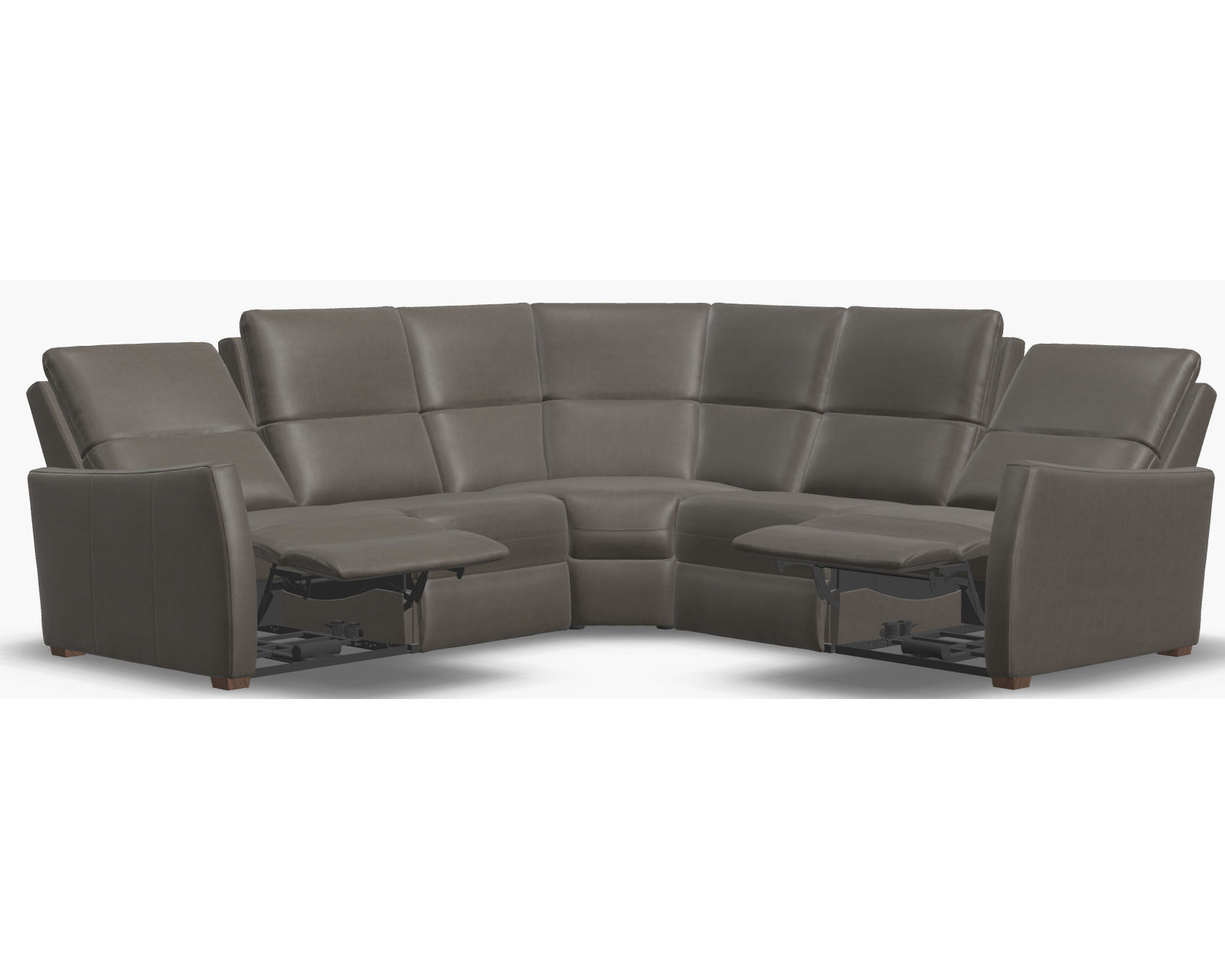 Luna 40110 Triple Power Reclining Sectional (+100 leathers) - Layout C: Three Piece Reclining Sectional (2 recliners) 98" x 98"