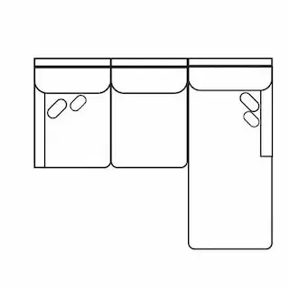 Layout A: Three Piece Reclining Sectional 105" x 64"