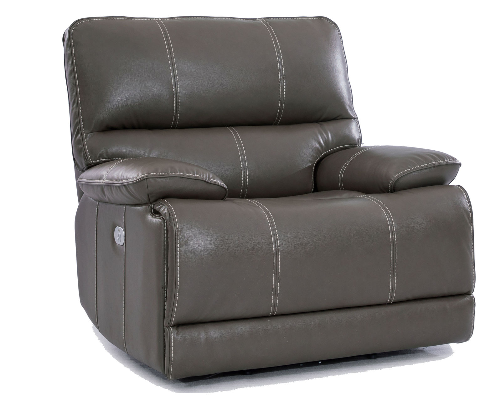Shelby Power Headrest Power Reclining Sectional in Cabrera Haze (Leather like fabric) - Shelby Power Headrest Power Recliner