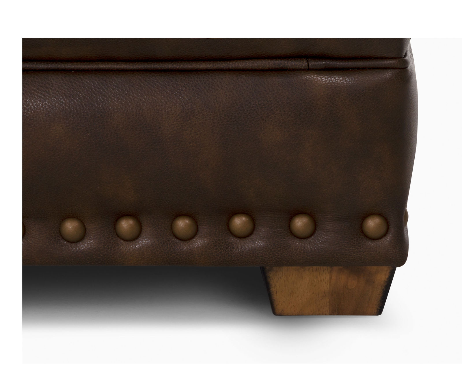Tula Leather Sofa (93") Includes pillows - Brass Nailhead Trim