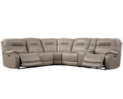 Axel Power Headrest Power Reclining Sectional in Parchment (In stock)