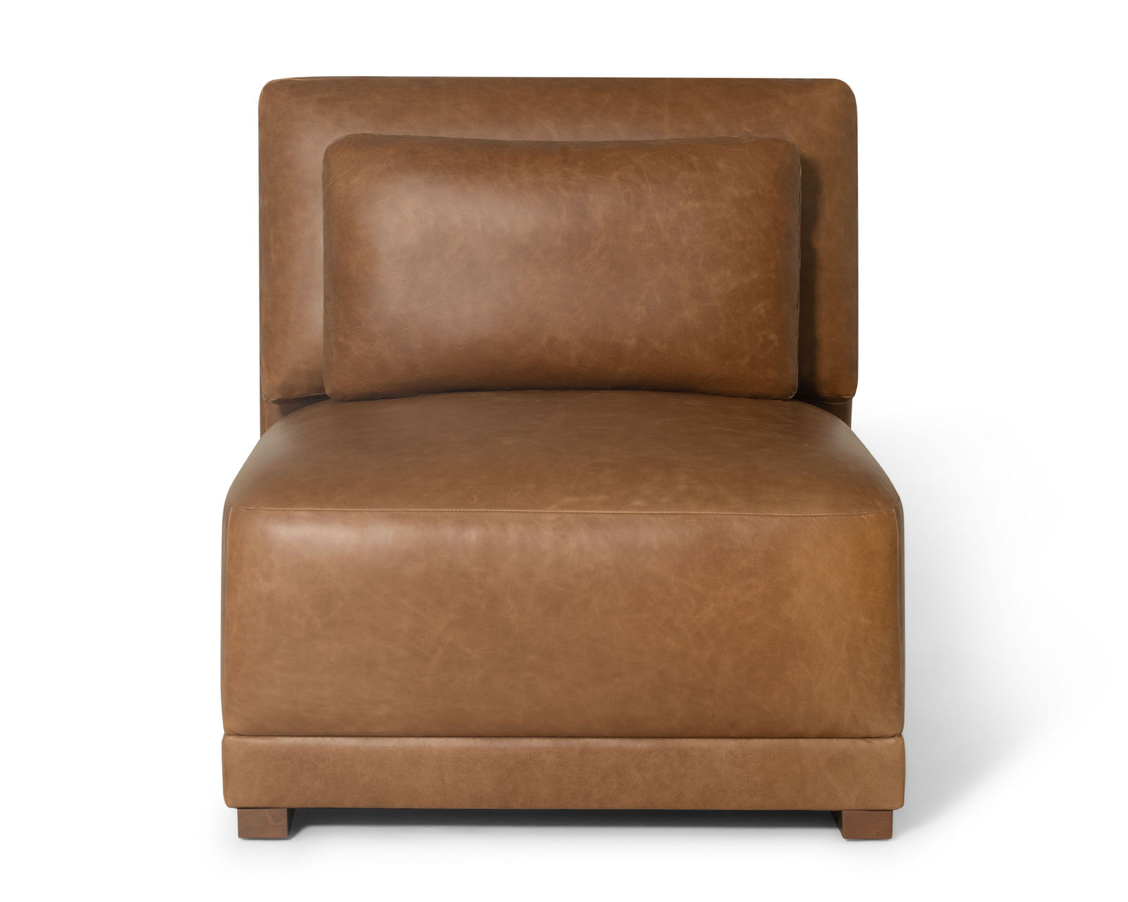 Shea 77646 Stationary Leather Sectional (100+ leathers) - Armless Chair is Fully Upholstered