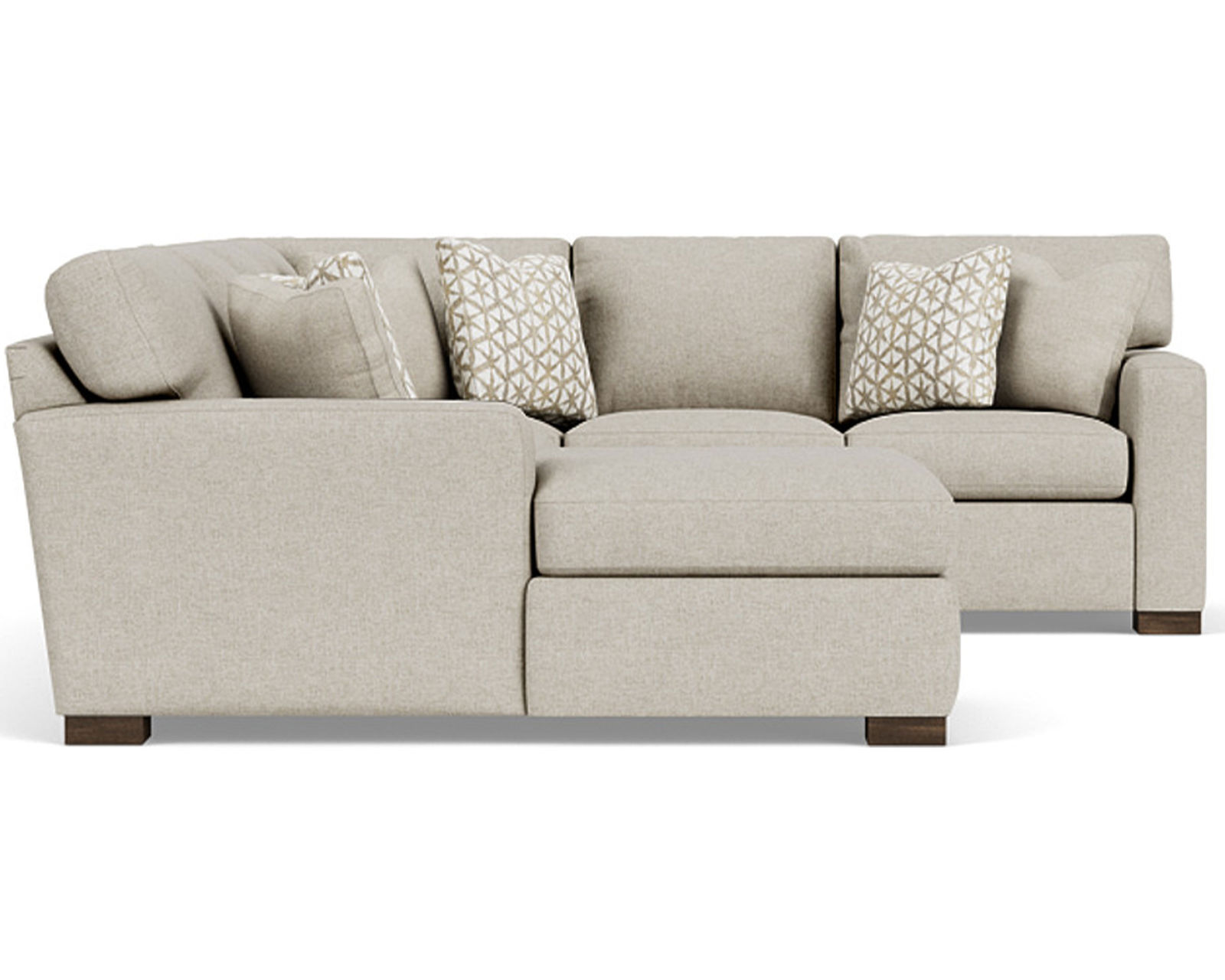 Bryant 7399 Sectional (+100 fabrics) - Sectional Layout F:  High resiliency foam core seating cushions 2lb to 2.5 lb (Industry standard 1.8)