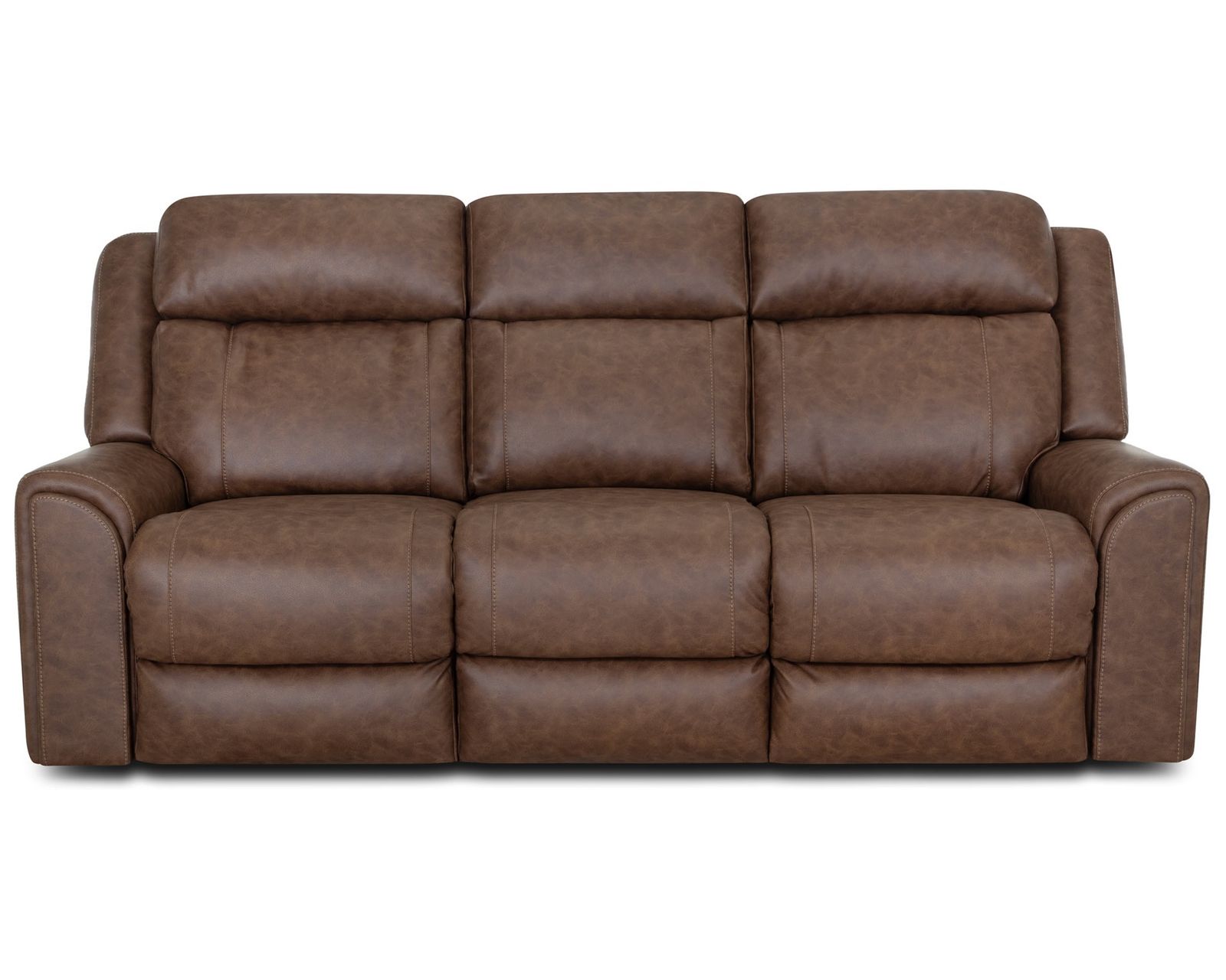 Parker 91" Reclining Sofa with Drop-Down Table & Cupholders (Refined Style. Personalized Comfort. Available Neori™ Air Massage) - Shown in Durable Leather Like Fabric Vintage Brown