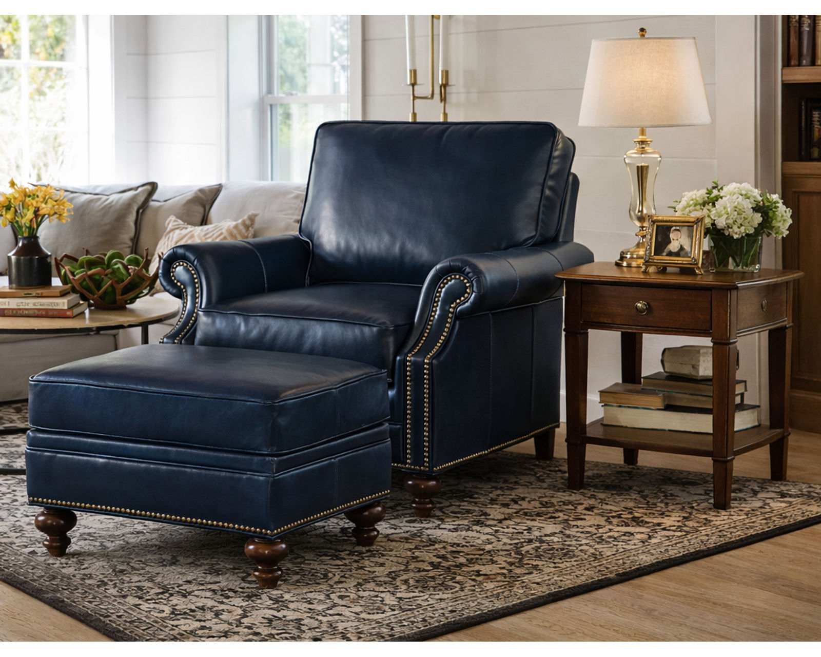 Bradington Young West Haven 759 Sofa (12 leathers) 8-Way Hand Tie - West Haven Stationary Chair 8-Way Hand Tie