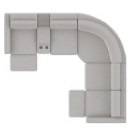 Layout B: Six Piece Sectional (2 recliners) 119" x 106"