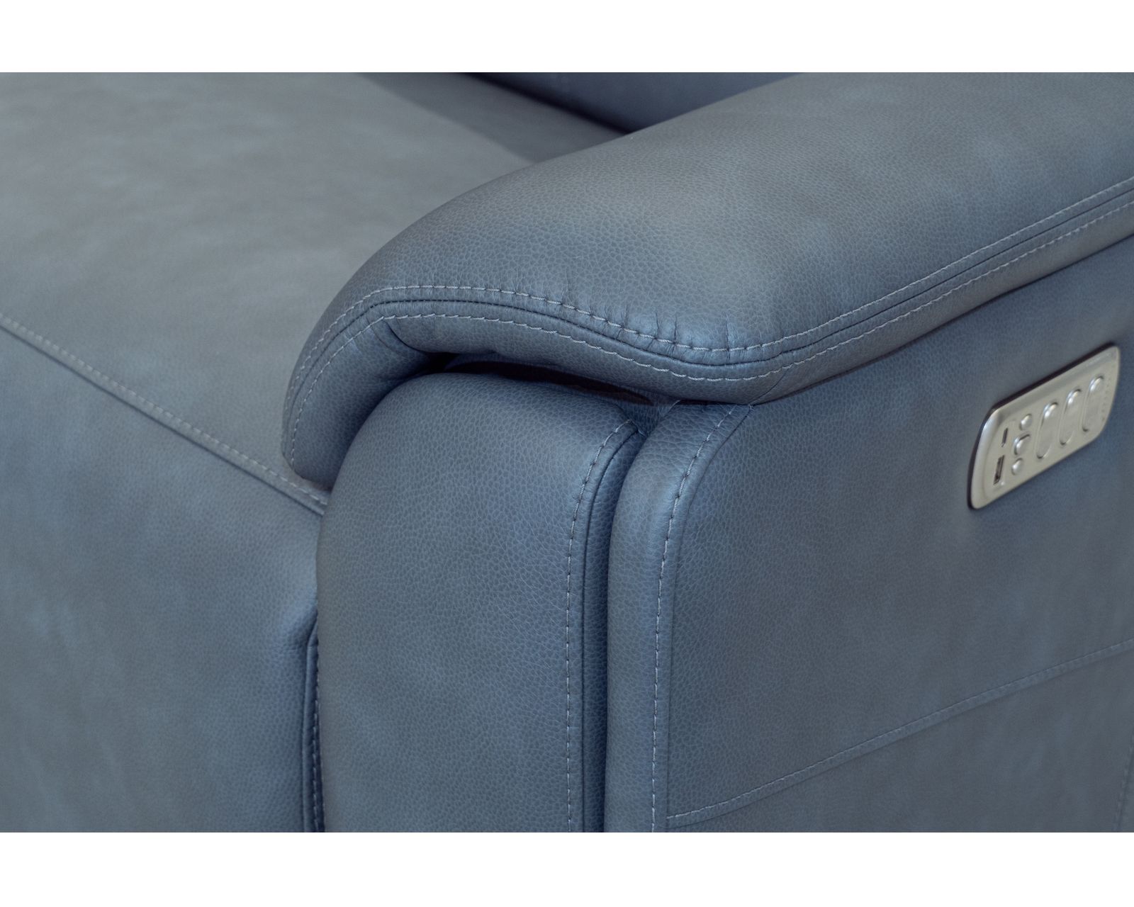 Vernon 1592 Triple Power Reclining Sectional with Heat and Massage (2 colors) 386-40 - In stock - Pop Out Metal Cupholders in the Arms