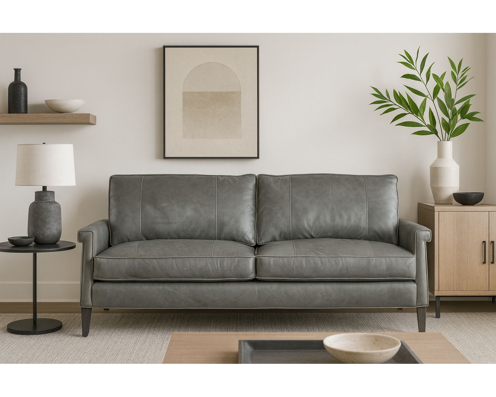 Bradington Young Emyrsen 624 Sofa (12 leathers) 8-Way Hand Tie - Emyrsen Stationary Sofa 8-Way Hand Tie