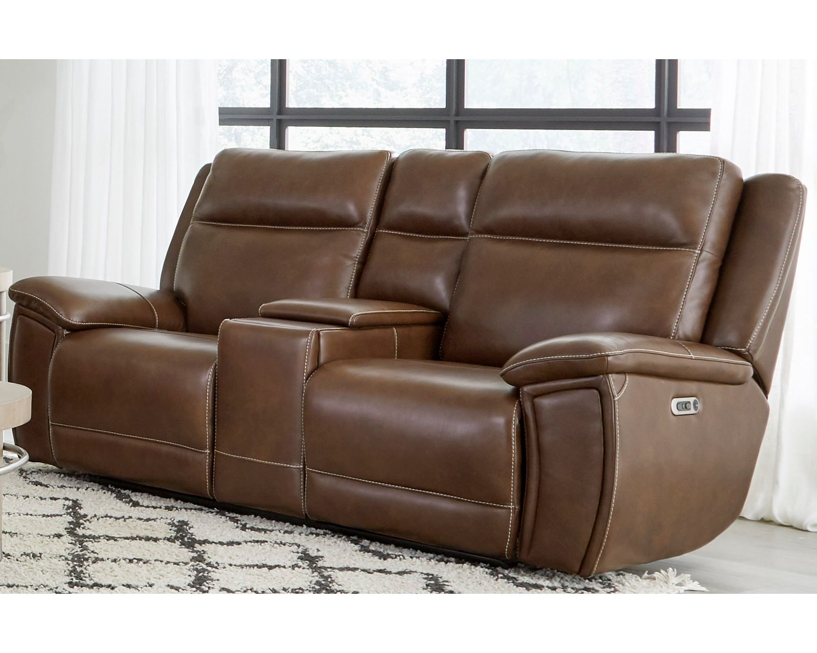 Jameson 89" Zero Gravity Power Headrest Power Reclining Leather Sofa (In stock -Fast shipping) - Jameson Zero Gravity Power Headrest Power Reclining Console Loveseat