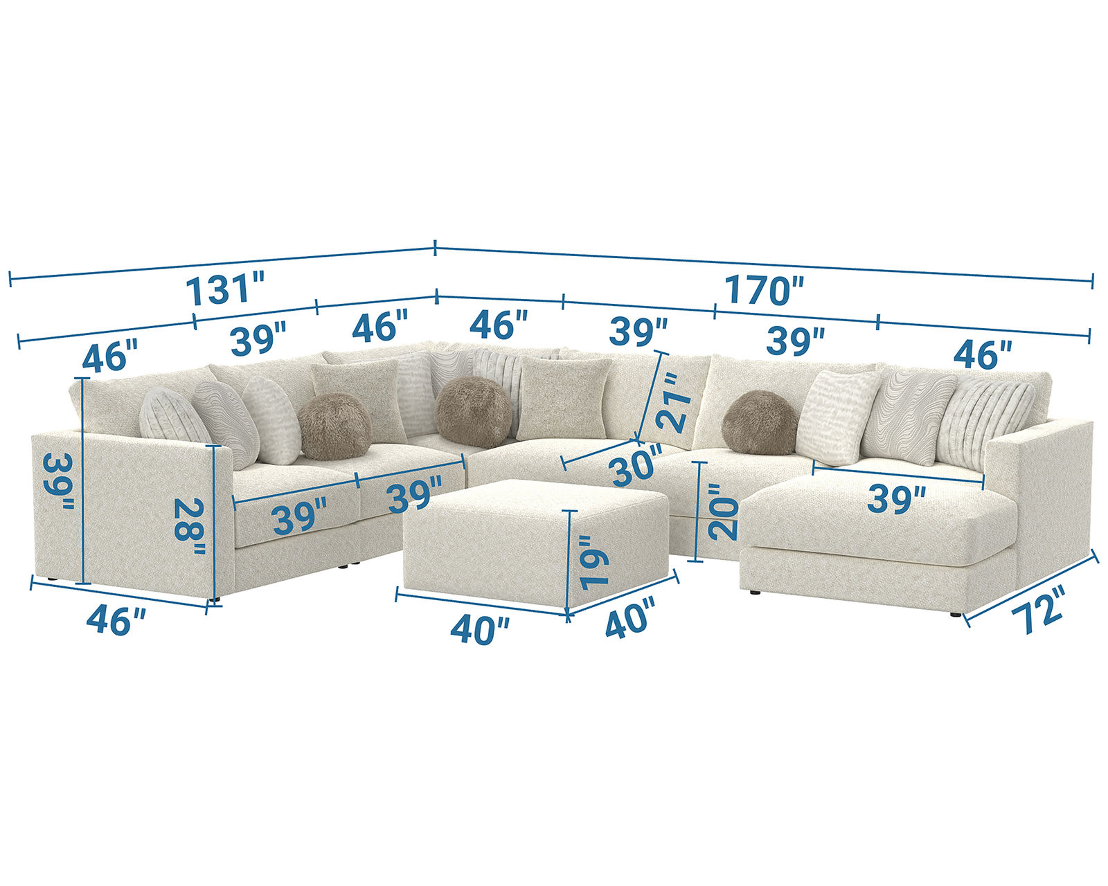 Ritzy 2235 Modular Sectional (includes all pillows) - The Difference Is in the Details.
