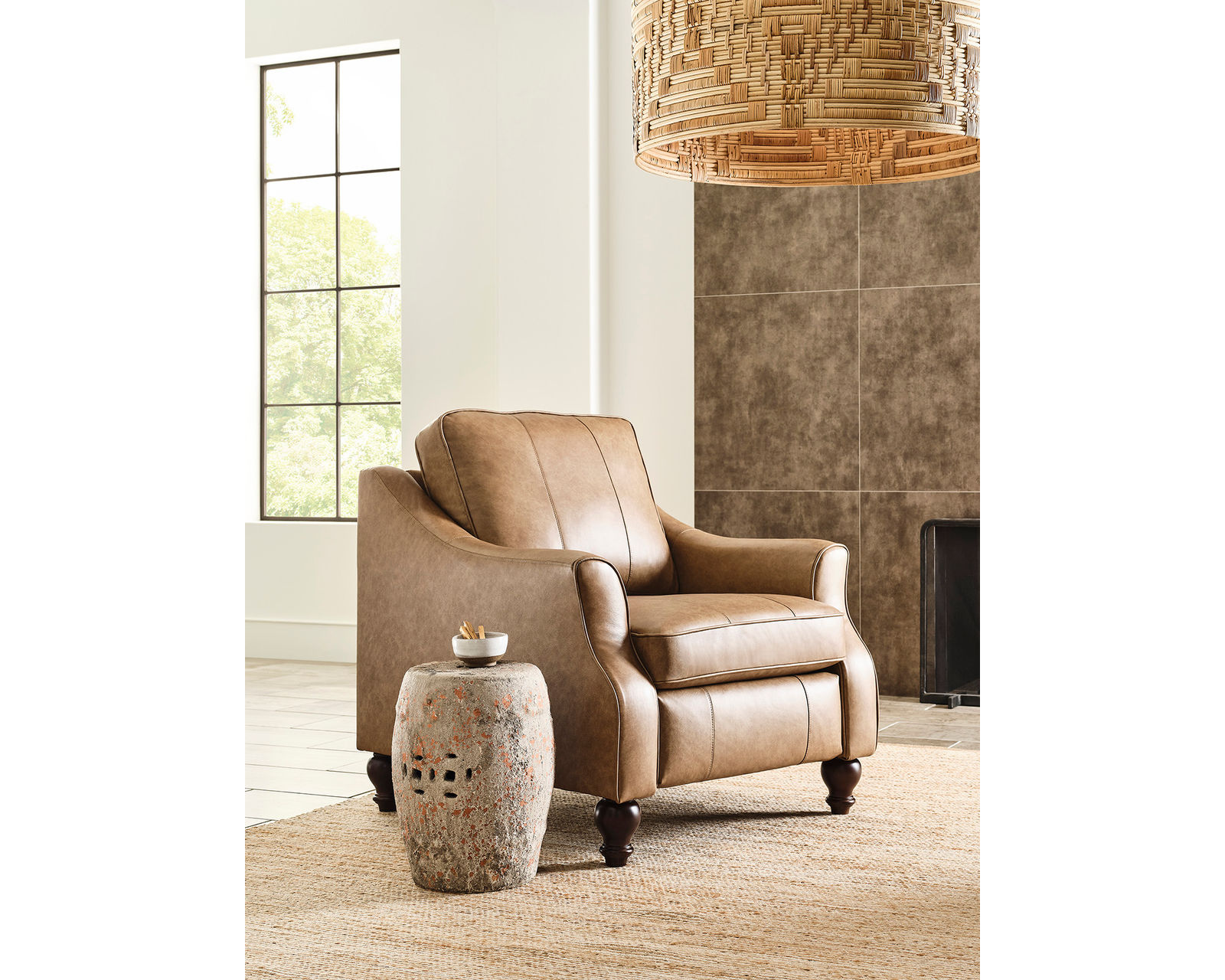 Adeline 84" Incliner Leather Sofa (+40 leathers) - Adeline Leather Incliner Chair