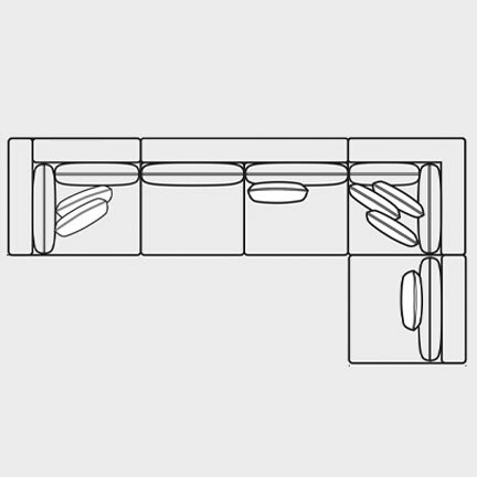Layout F: Five Piece Sectional 155" x 74"