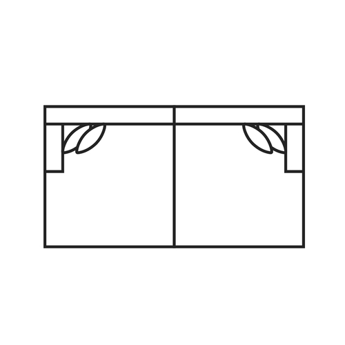 Layout D: Two Piece Sectional 64" x 118"