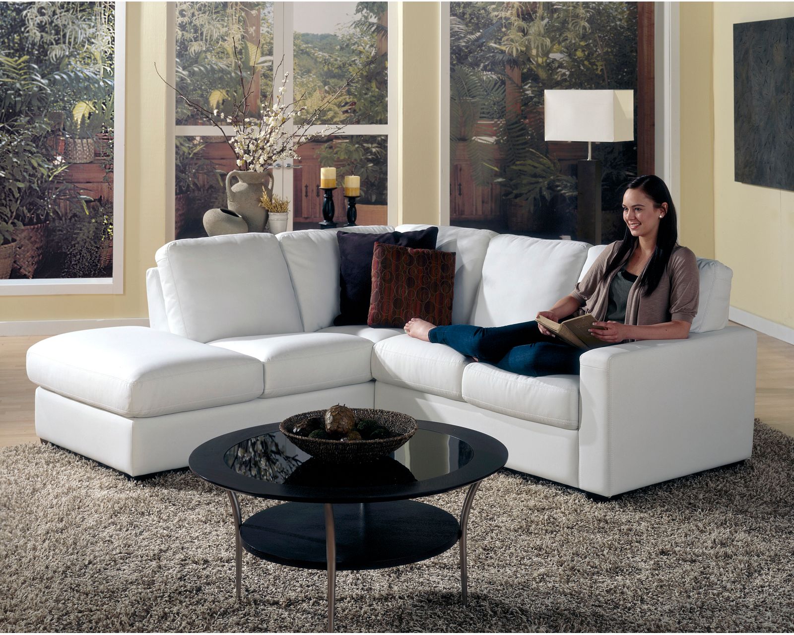 Westend 77322 Sectional (+50 fabrics) - Sectional Layout B - Shown in Fabric: Dax - White