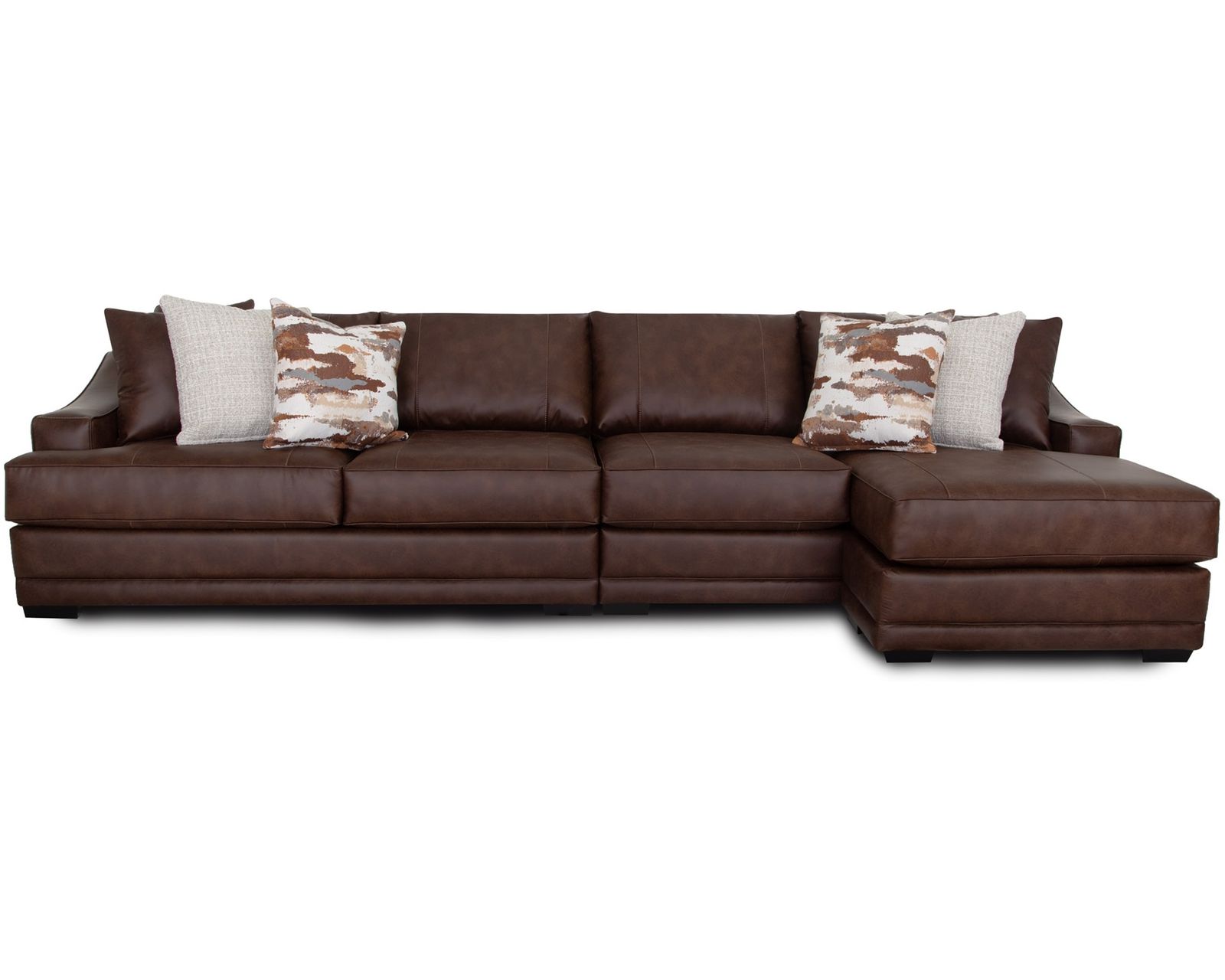 Highlands 893 Modular Sectional (Big Comfort. Flexible Design. The Rich Look of Leather) - Layout A: Two Piece Sectional 160" x 62.5"