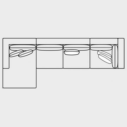Layout C: Four Piece Sectional 64" x 159"