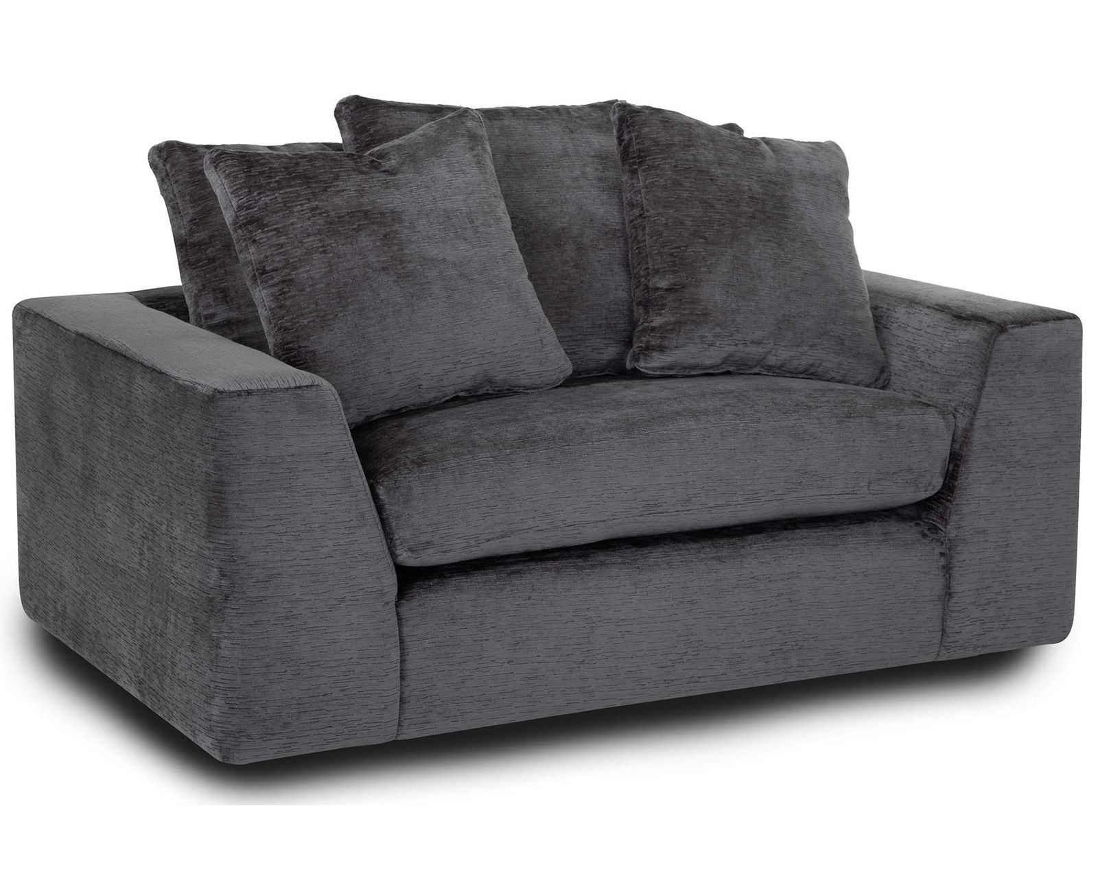 Haswell 99" Pillow Back Sofa (Sink-In Comfort. Modern Style. Made to Relaxation) - Haswell Chair and a Half Shown in Durable Polyester Fabric Charcoal