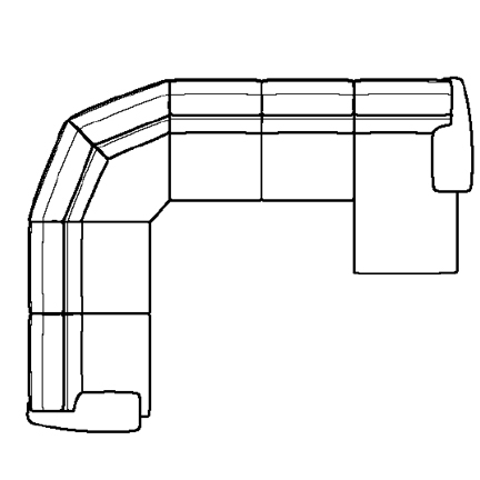 Layout C: Six Piece Reclining Sectional (3 recliners) 116" x 146"