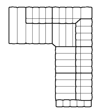 Layout D: Three Piece Sectional 97" x 117"