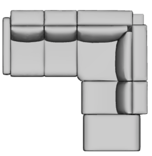 Layout M:  Five Piece Sectional 90" x 90" (2 recliner)