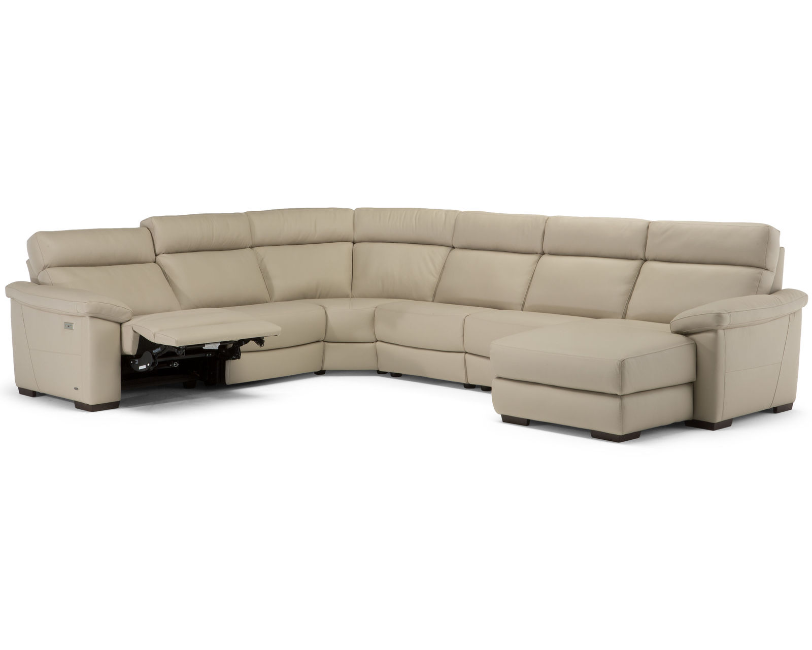 Estremo C126 Power Headrest Power Reclining Sectional (+40 fabrics) - Layout H: Six Piece Sectional 116" x 150" (3 Recliners)