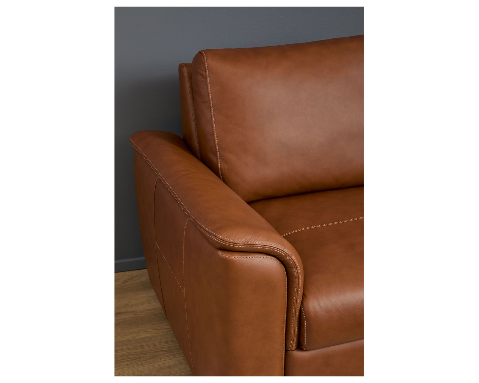 Henry 90" Leather Stationary Sofa (in stock)