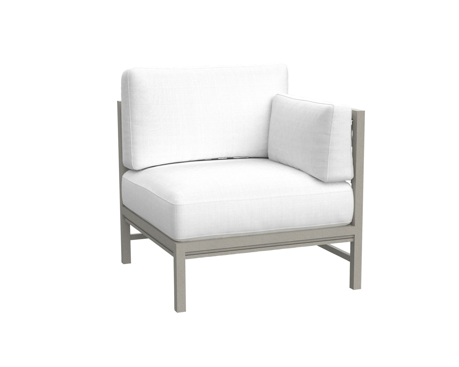 Willow Outdoor Sectional (110 fabrics - 8 metal finishes) - Willow Right Facing One Arm Outdoor Chair