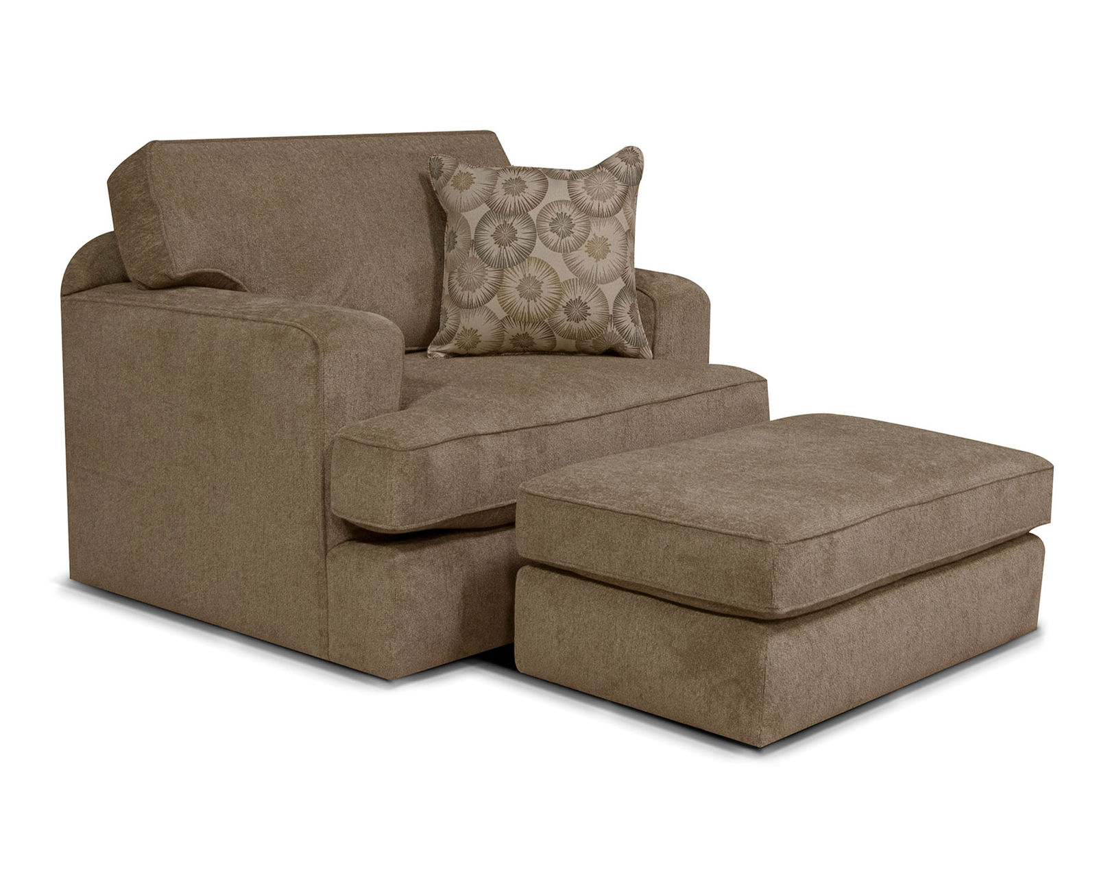 Rouse 91" Sofa  (+101 Standard and Performance Fabrics) - Rouse 4R04 Chair with Rouse 4R07 Ottoman