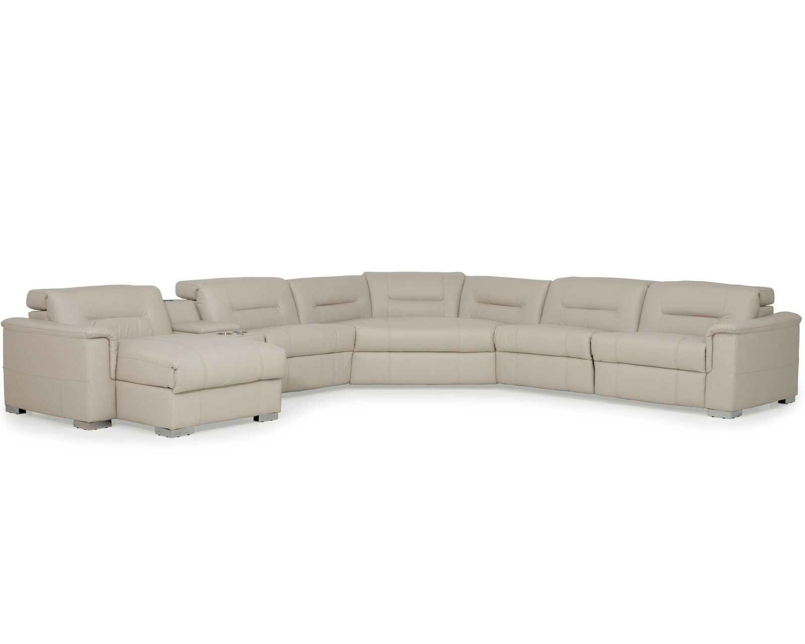 Keoni 44000 Power Headrest Power Reclining Sectional (+100 leathers) - Layout B: Six Piece Sectional 123" x 136"