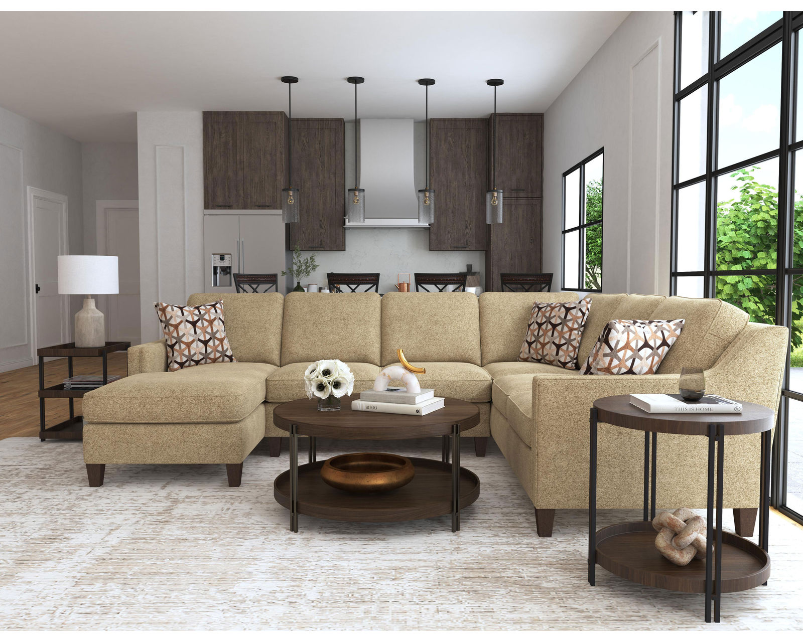 Finley 5010 Sectional (+100 fabrics) - Sectional Layout E:  Flexsteel first year warranty covers everything (product and labor)