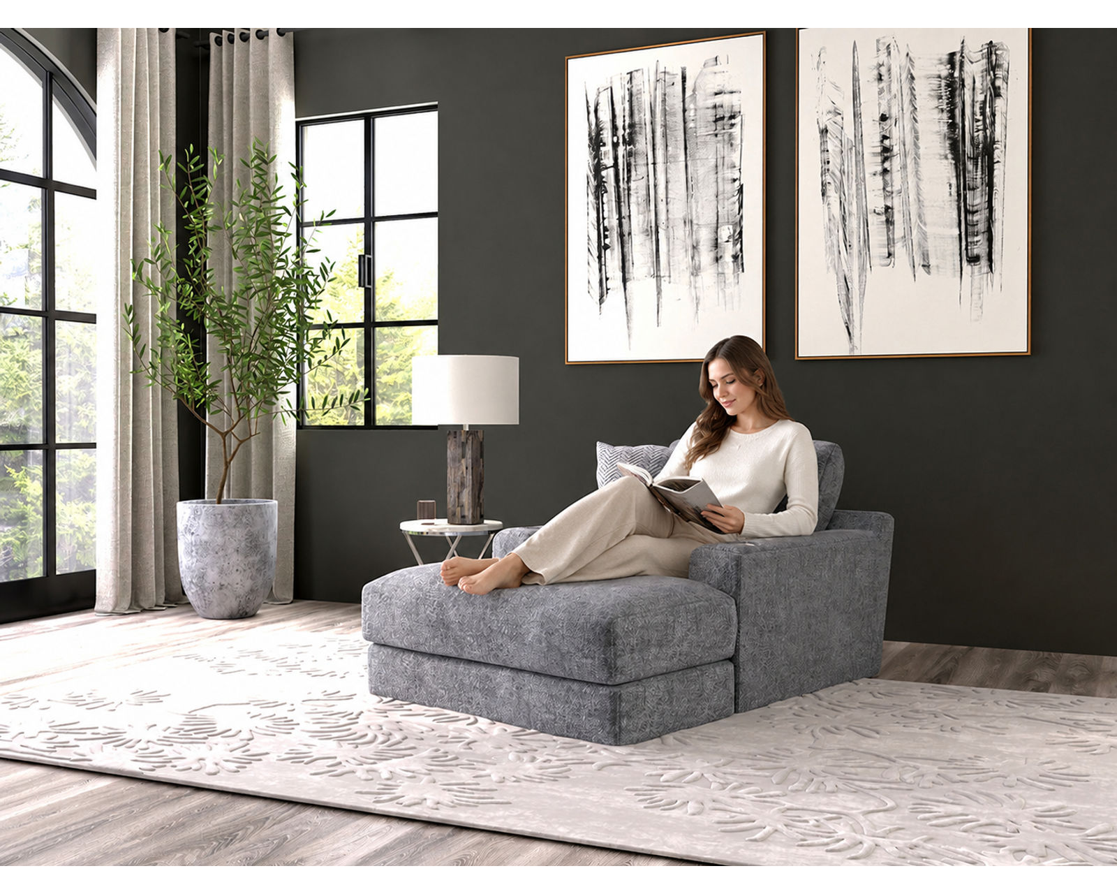 Cozy 51" Extra Wide Chaise (2 colors) includes pillows - Exceptional Comfort. Extraordinary Value.