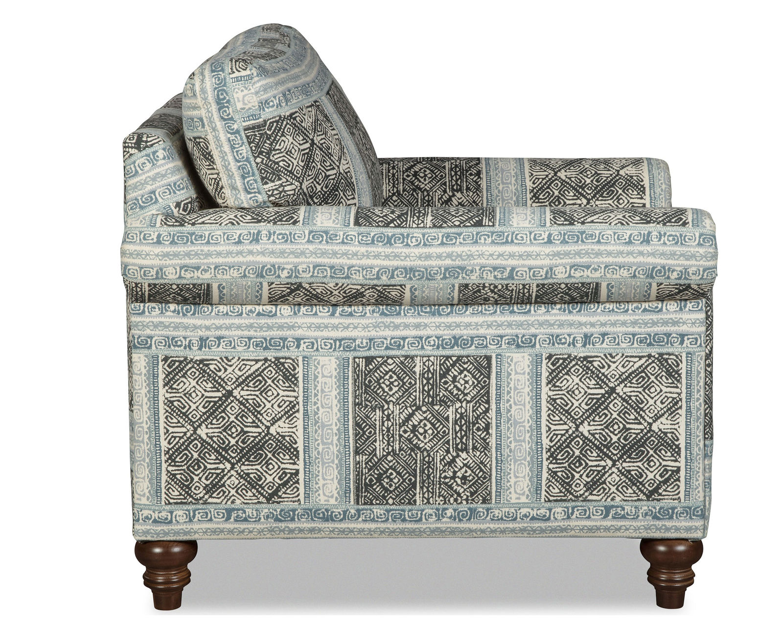 M9 Stationary Chair (100+ Performance fabrics) Make it Yours - Shown with panel arm, knife edge back and turned legs
