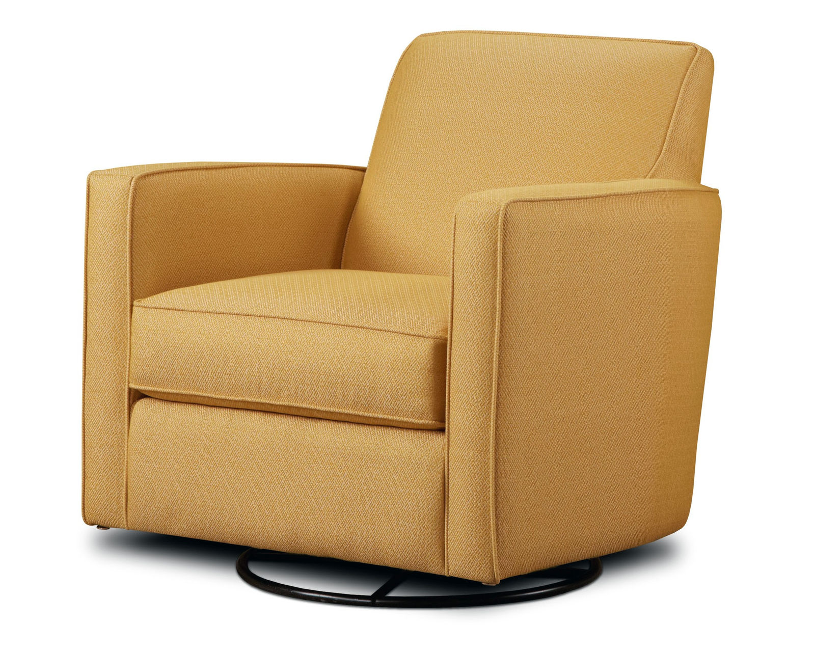 Maxwell Gray Steed 85" Sofa 2600 (includes pillows) - Gold Mine Citrine Swivel Glider Chair - 402-G