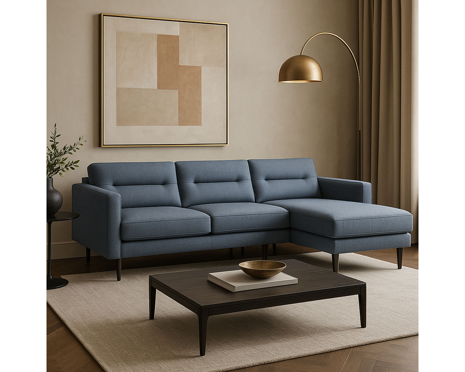 Remi 77159 Chaise Sectional (101" x 60") +50 fabrics - Layout A: Two Piece Sectional 101" x 60"