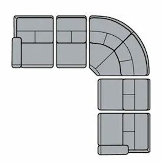 Layout C: Five Piece Reclining Sectional 123" x 123" (2 Recliners)