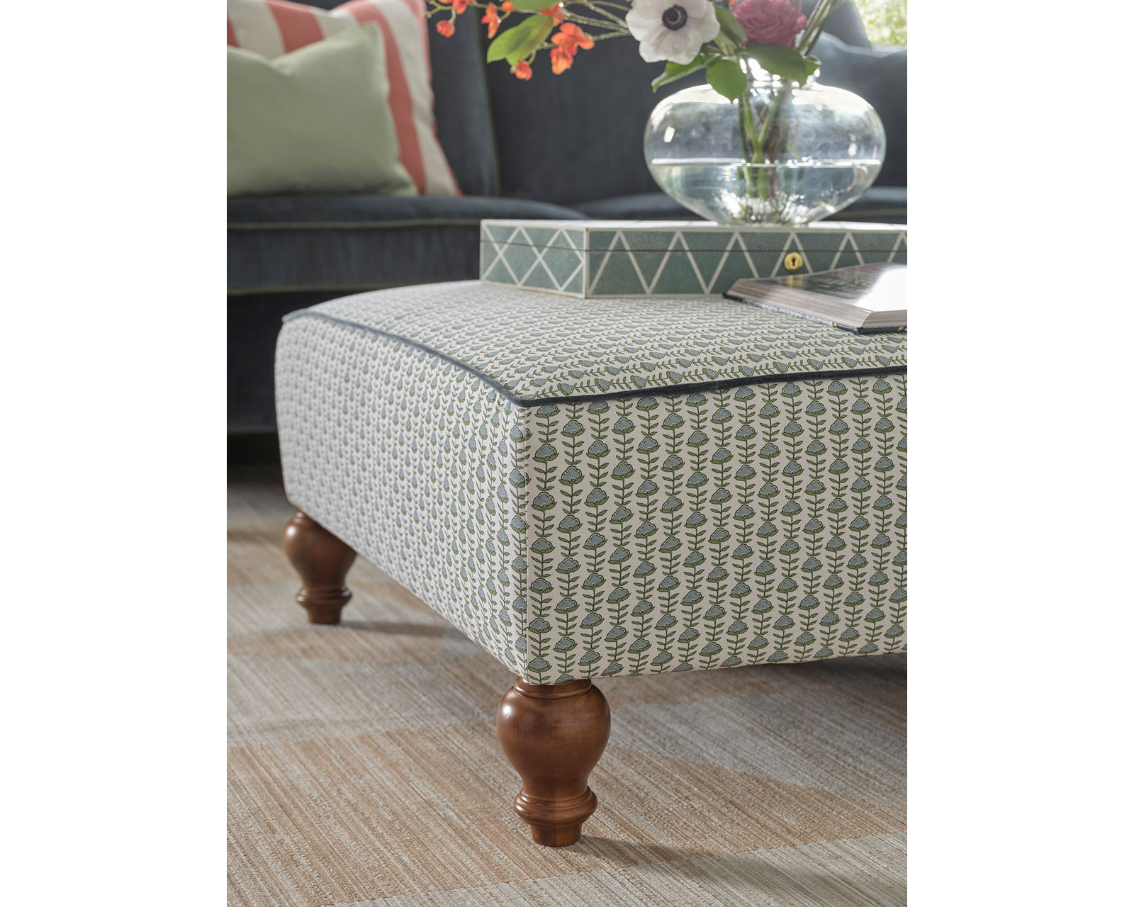 Erin & Ben Renelle Square Cocktail Ottoman 38"  (+50 fabrics) - Renelle 38" Square Cocktail Ottoman